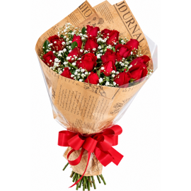 Buquê Clássico 16 Mini Botões de Rosas